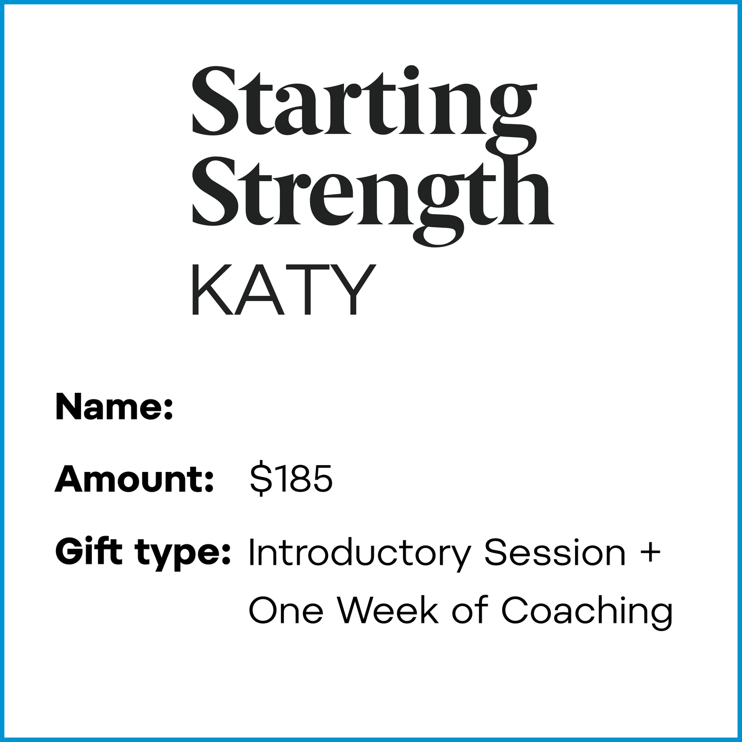 Gift Card | Intro Session + One Week of Coaching