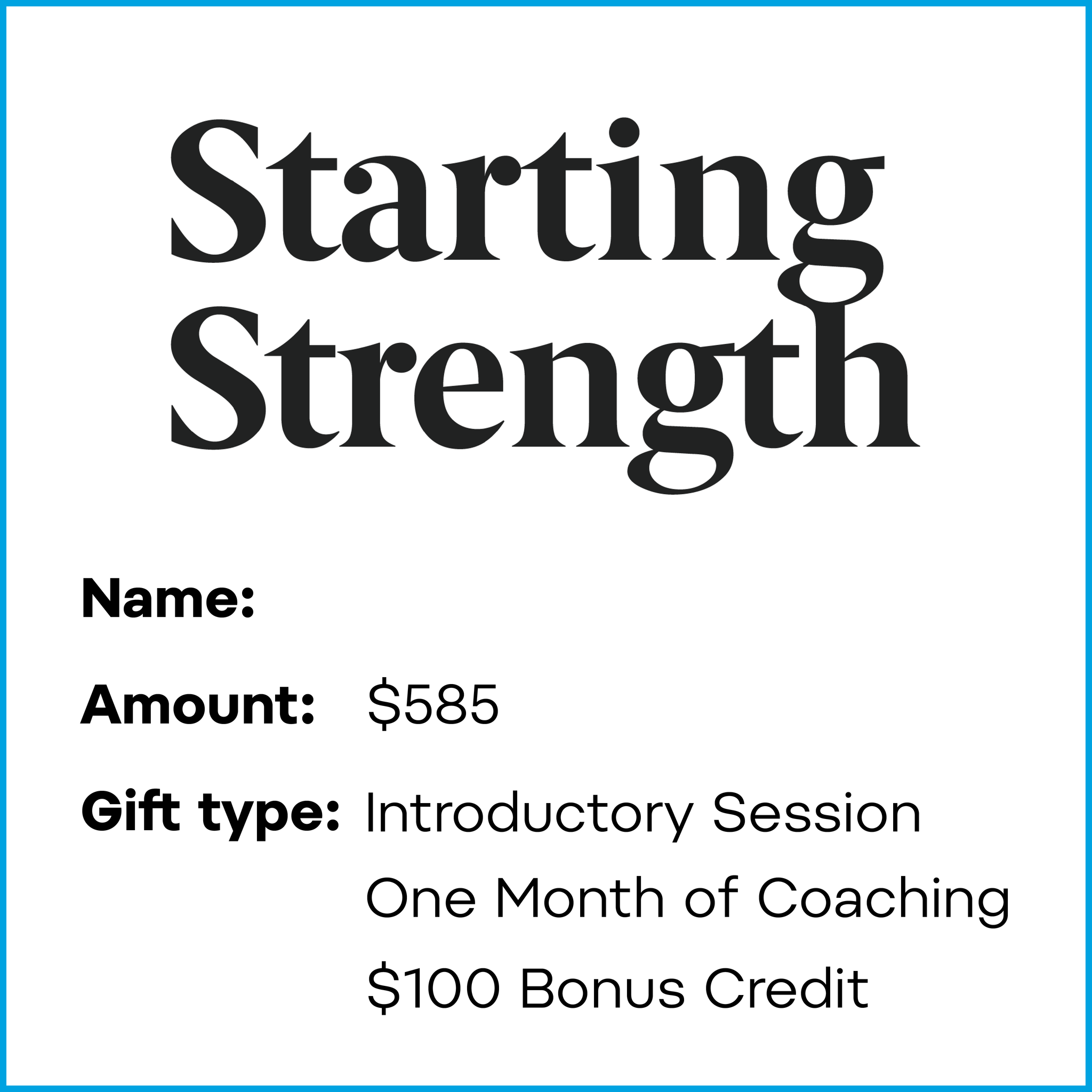 Gift Card: One Month of Coaching